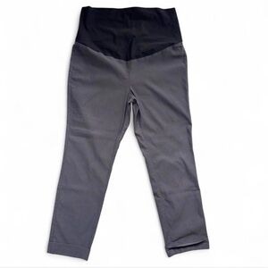 Tribal Grey Full Panel Maternity Straight Leg Pants - Size 12